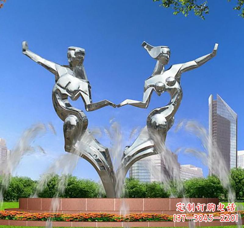 长春不锈钢情侣雕塑浪漫永恒的象征