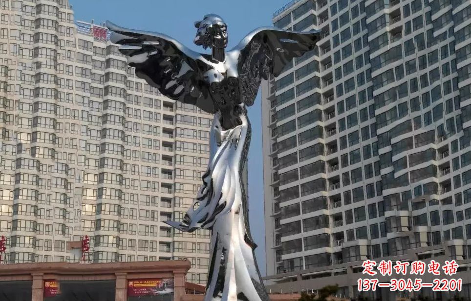长春不锈钢天使雕塑传递着美丽与希望