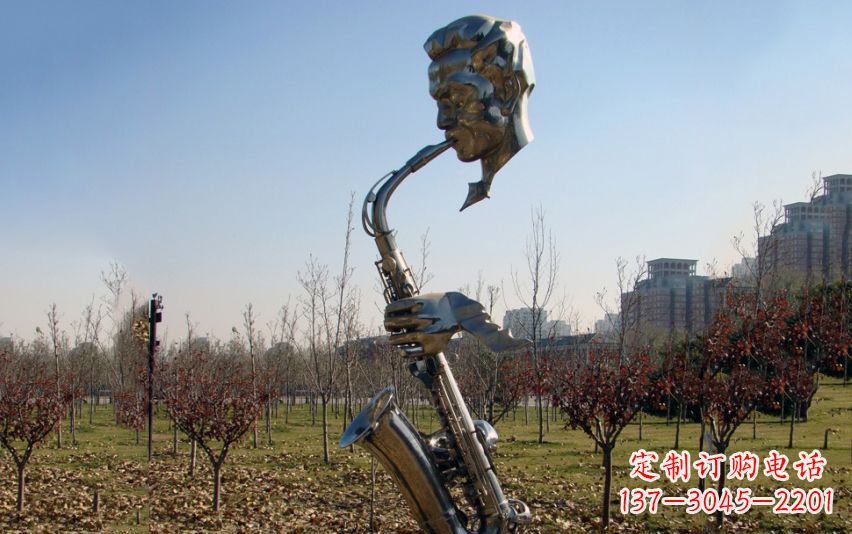 长春不锈钢萨克斯雕塑流动的美丽