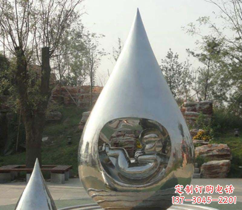 长春不锈钢水滴雕塑精致简约的艺术之美