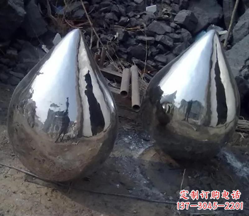 长春不锈钢水滴雕塑美丽绽放