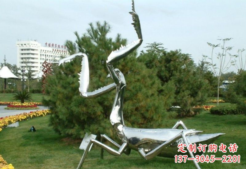 长春不锈钢螳螂雕塑艺术的精美结晶