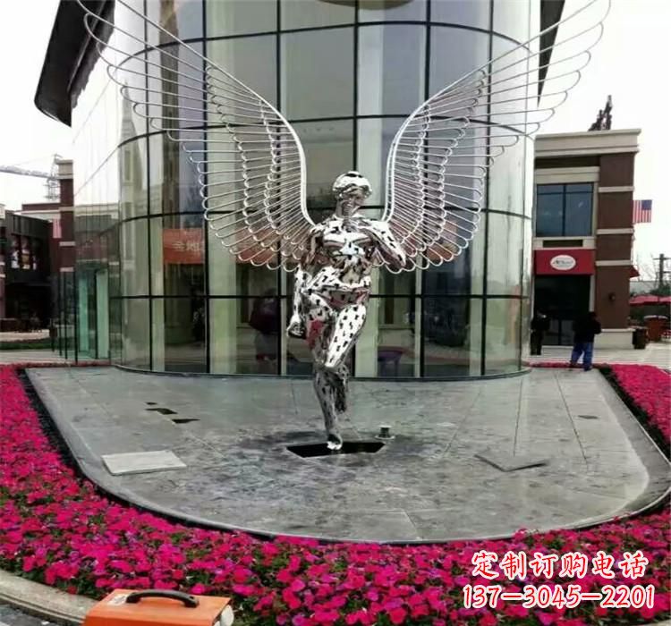 长春不锈钢天使雕塑传递着爱的美丽