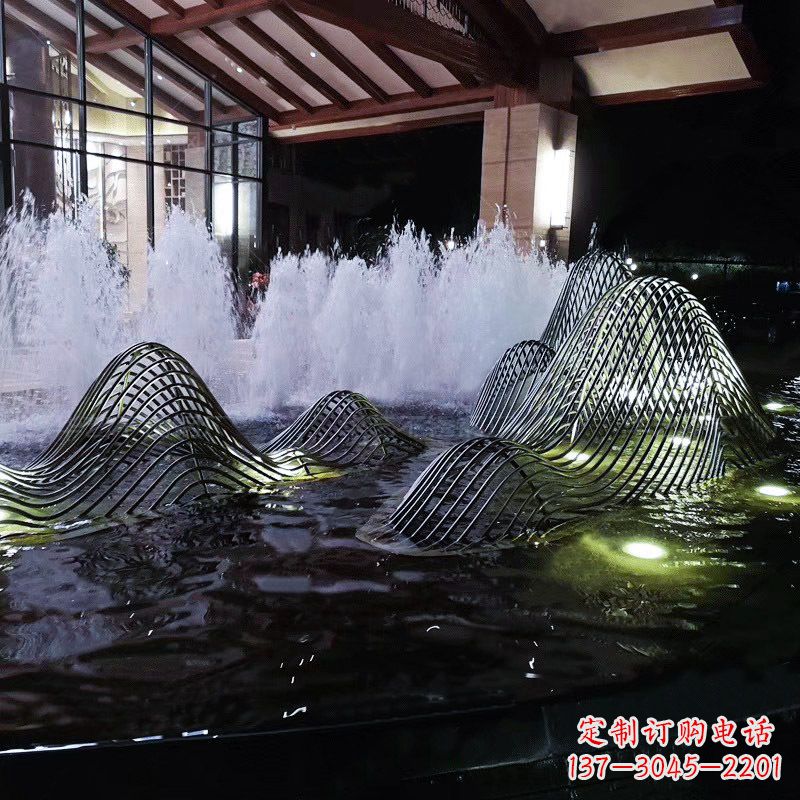 长春不锈钢铁艺水景假山精美雕塑艺术