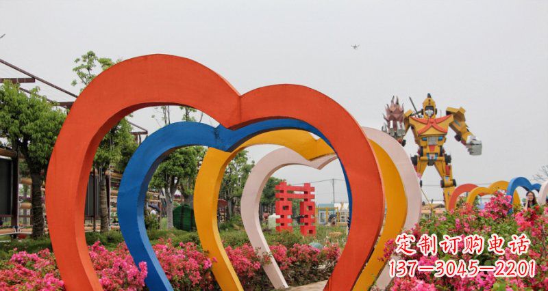 长春不锈钢心形拱门雕塑——浪漫之门