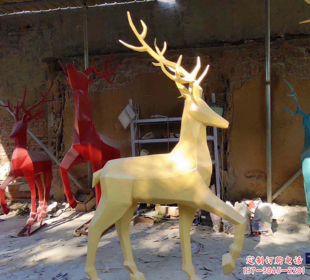 长春新款仿真不锈钢小鹿雕塑