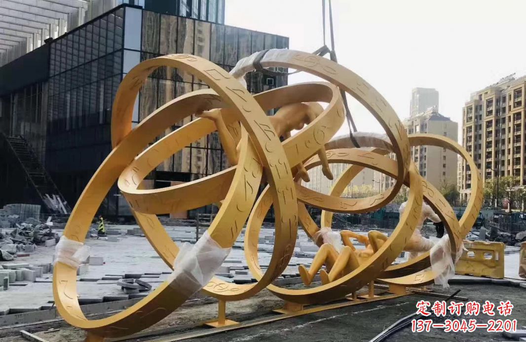 长春不锈钢音符运动人物雕塑艺术融合音乐