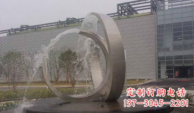 长春不锈钢圆形喷泉雕塑美丽的艺术装置