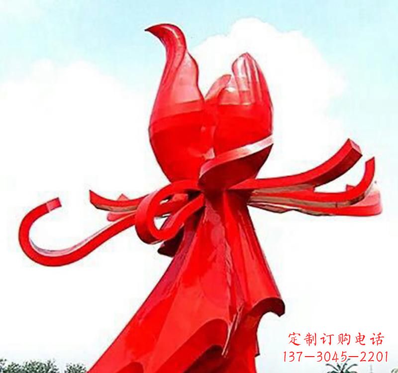 长春不锈钢玫瑰雕塑,传递爱与和平