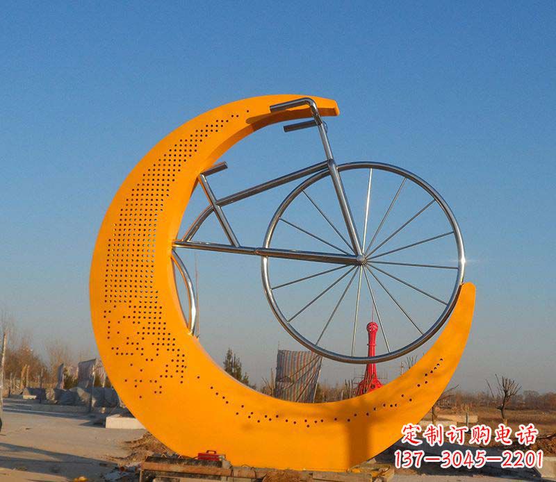 长春不锈钢自行车雕塑一次性看到的艺术经典