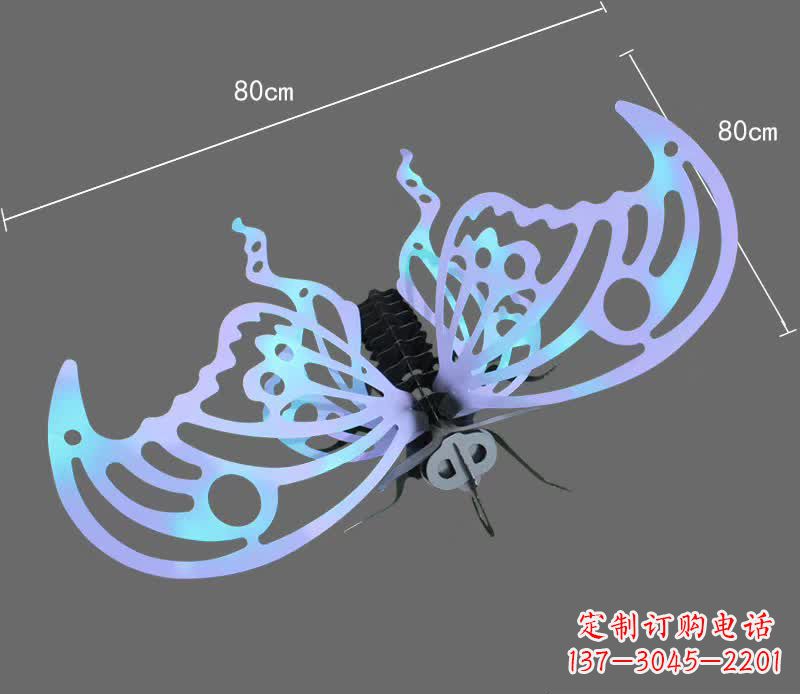 长春彩绘不锈钢蝴蝶雕塑