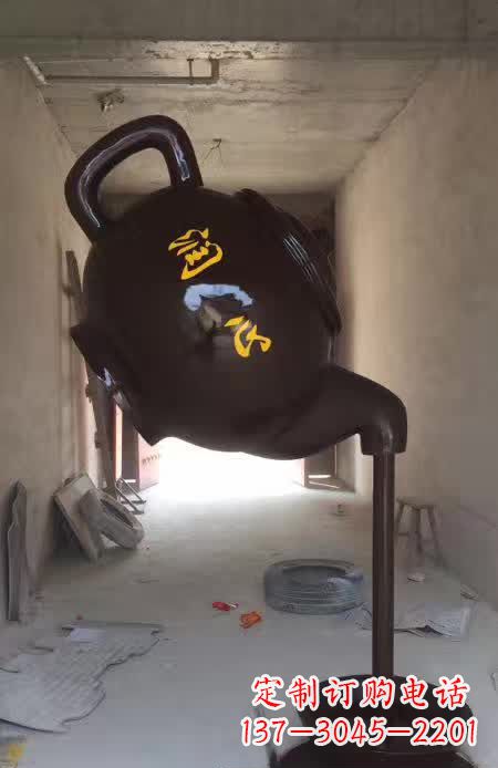 长春茶壶景观铜雕