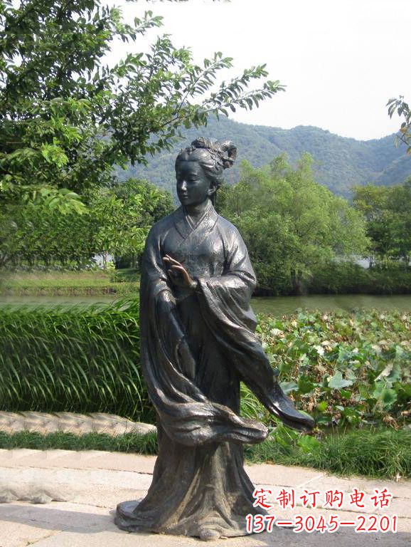 长春春秋时期著名美女西施铜雕塑像