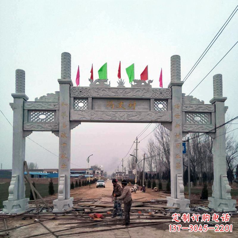 长春传承古老石牌坊雕塑