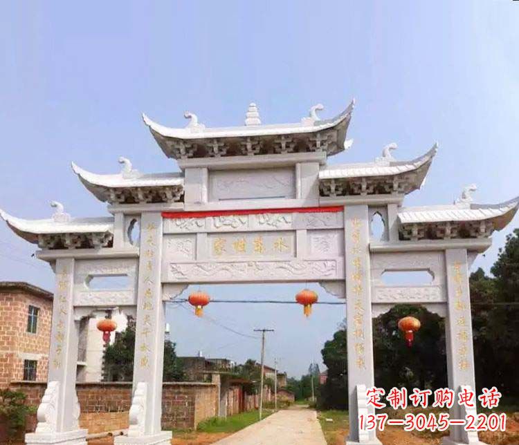 长春传承村庄牌坊石雕文化