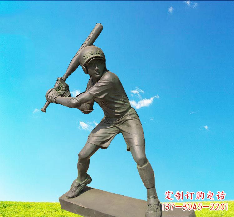长春棒球雕塑传承美国传统文化
