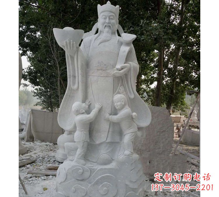 长春大理石财神雕塑——守护家庭繁荣