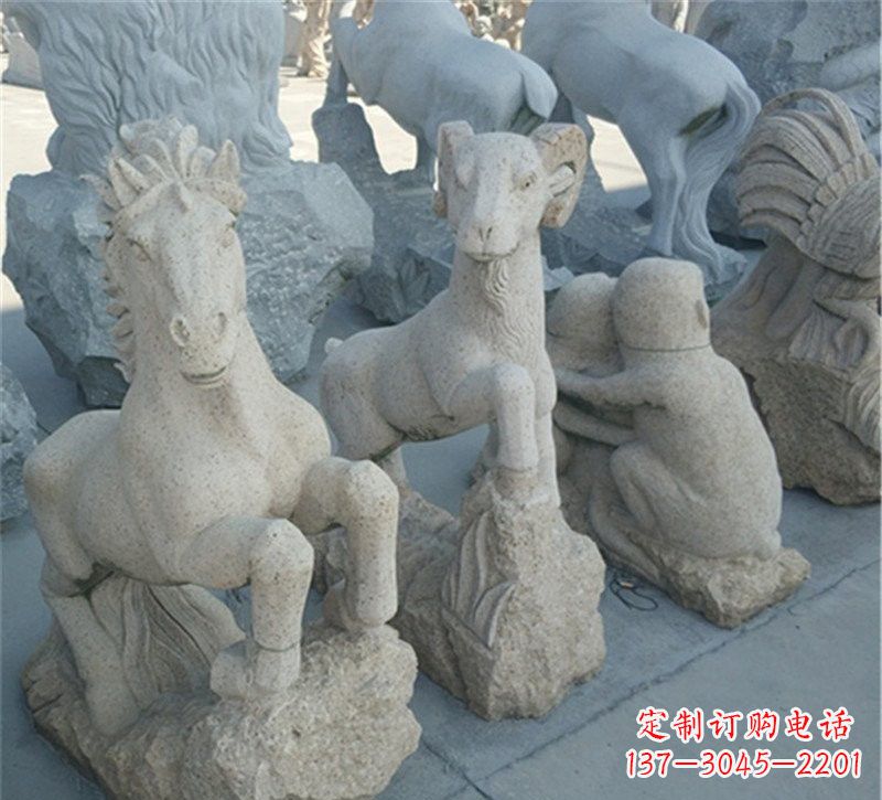 长春大理石公园动物雕塑