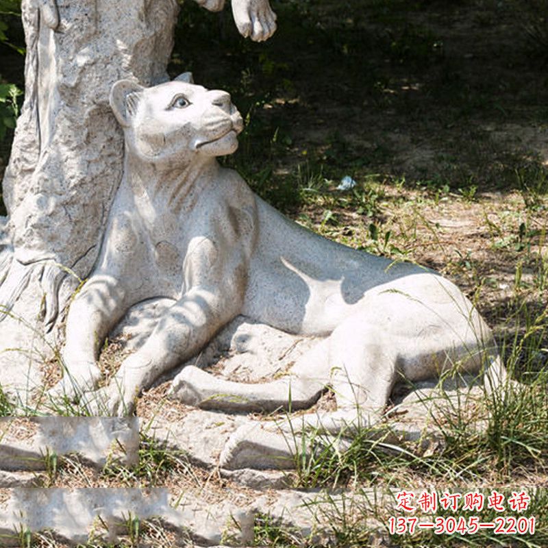 长春风采灵动的大理石金钱豹雕塑