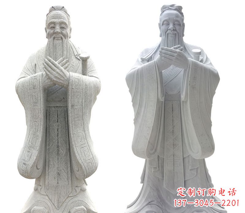长春大理石孔子行教像古代名人石雕