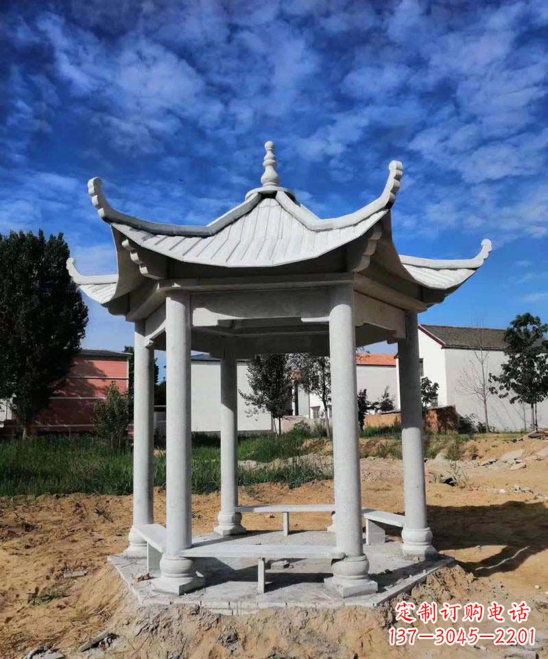 长春精美大理石凉亭雕塑