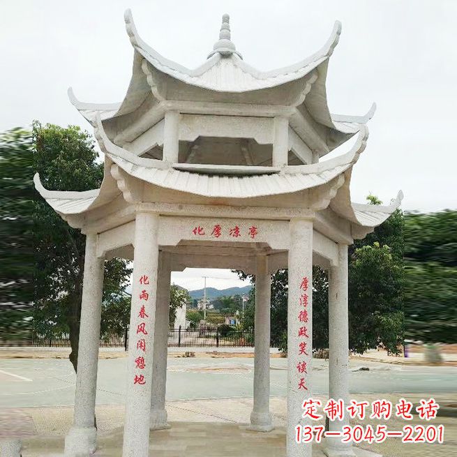 长春大理石凉亭双层雕塑