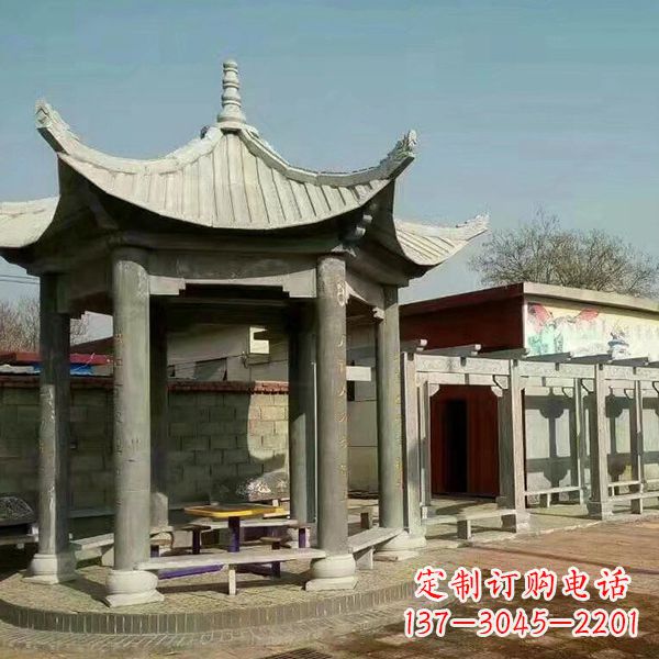 长春大理石凉亭庭院亭子