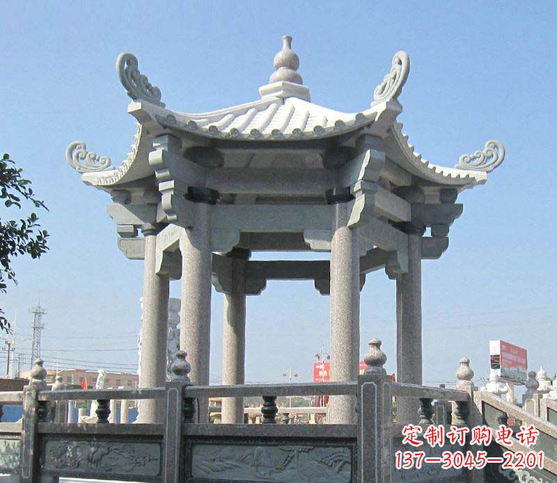 长春大理石六角凉亭石雕，为您的家园带来浪漫情怀