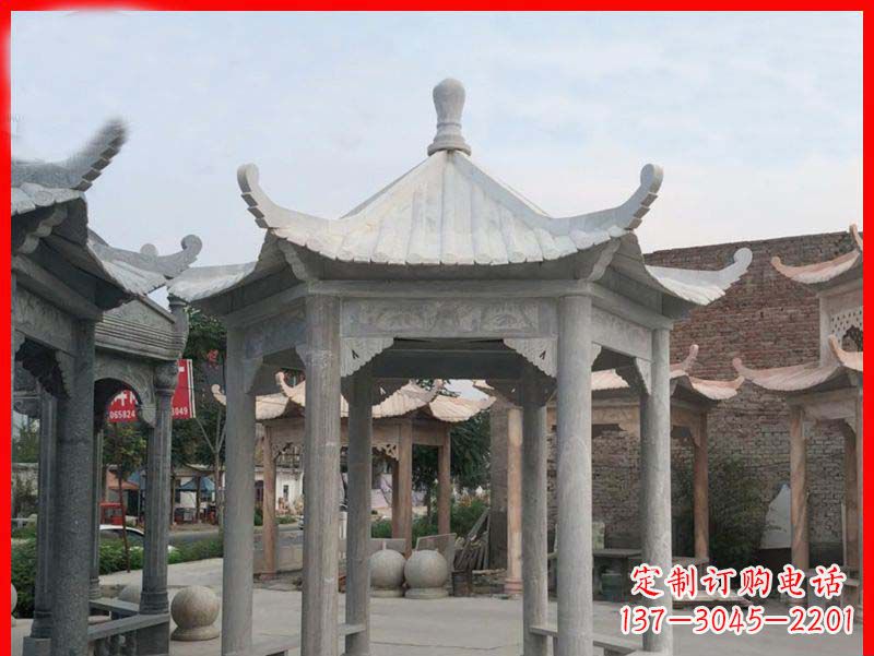 长春大理石凉亭石雕