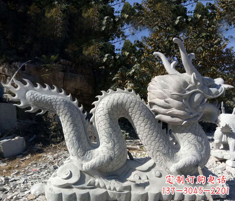 长春精美大理石龙雕塑