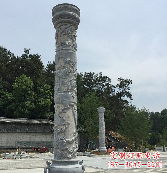 长春大理石龙柱雕塑
