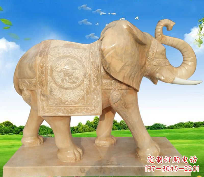长春大理石喷水大象雕塑