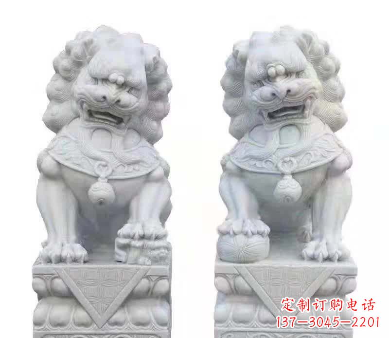长春大理石狮子雕塑震撼视觉、传承文化