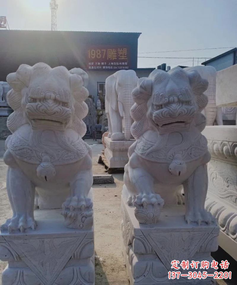 长春大理石狮子雕塑,象征威严