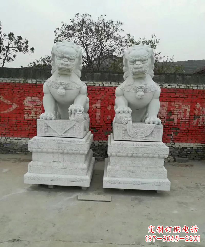 长春大理石狮子雕塑,精致而壮观