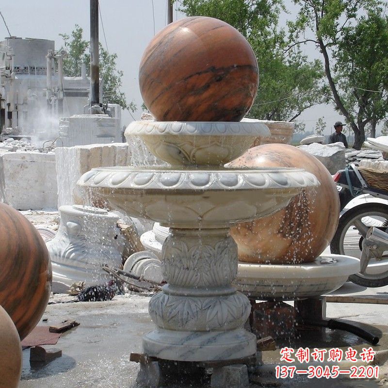 长春大理石石雕风水球精美绝伦的雕塑艺术