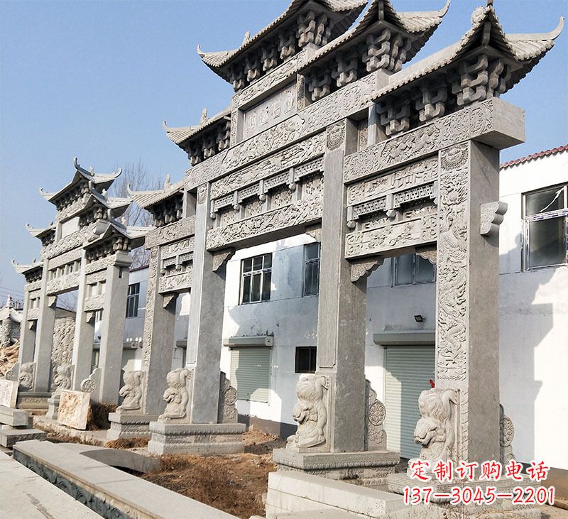长春大理石石雕牌坊雕塑定制