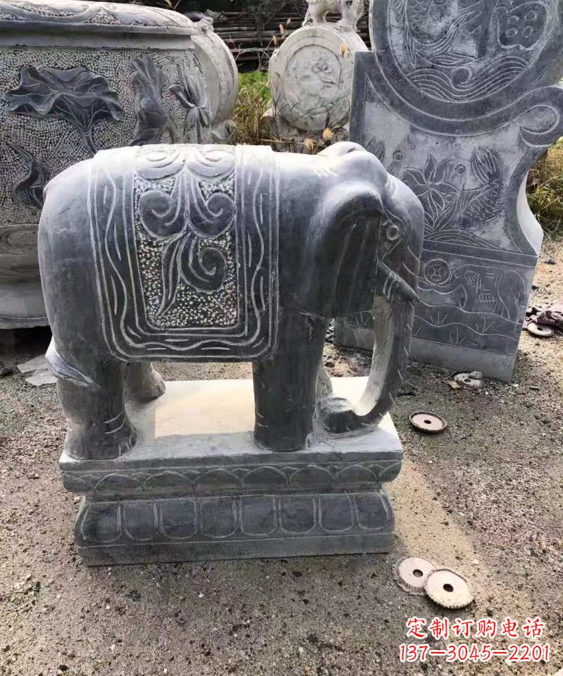 长春大理石招财大象雕塑镇宅动物石雕