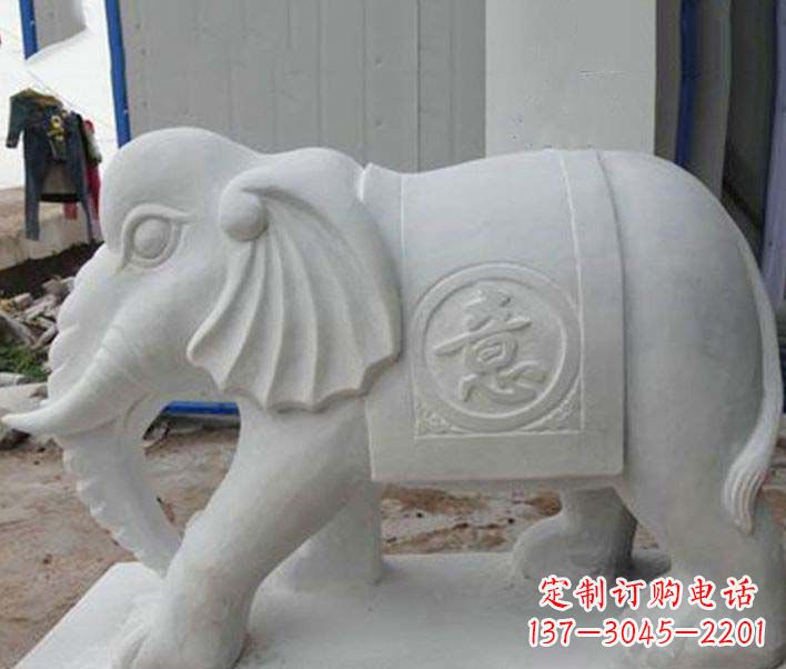 长春传承财富祝福,大理石招财大象雕塑
