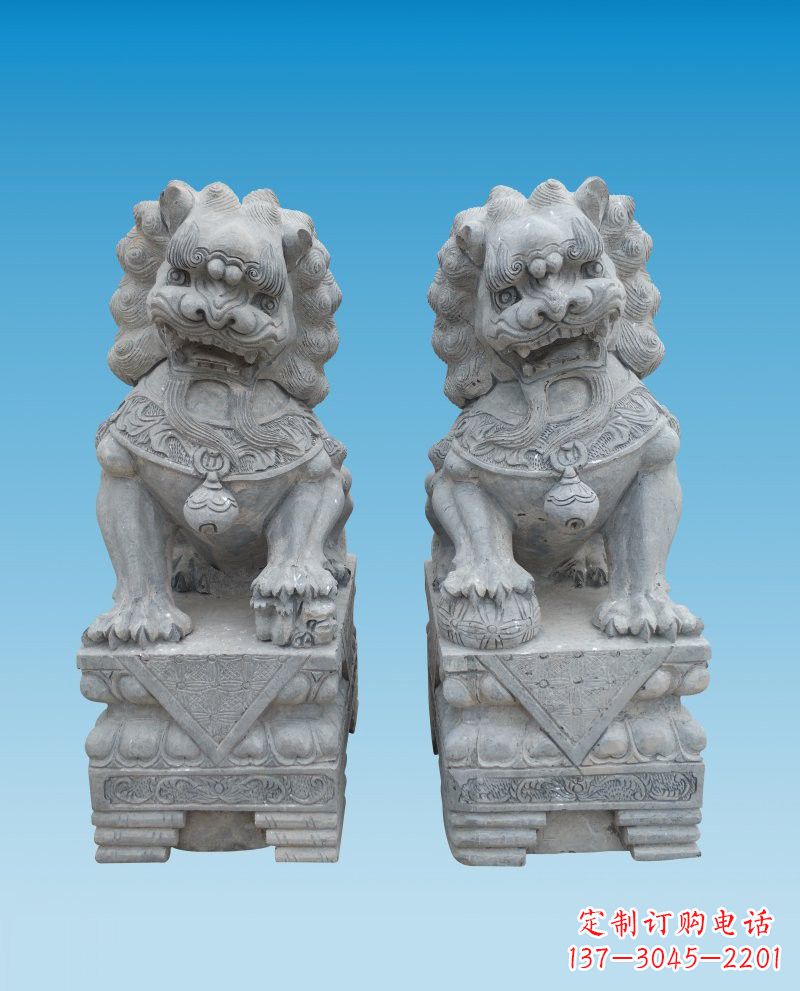 长春精致雕刻的大理石狮子雕塑