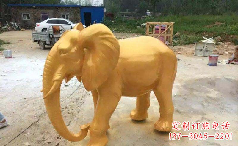 长春精美的大象玻璃钢仿铜雕塑