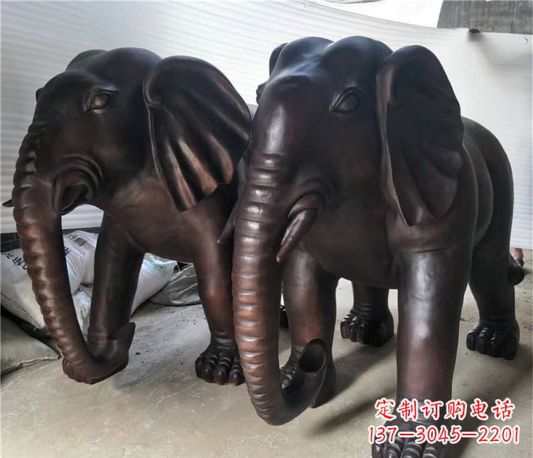 长春优雅精美的铜制大象雕塑