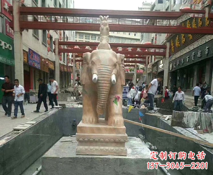 长春优雅活泼的大象石材雕塑