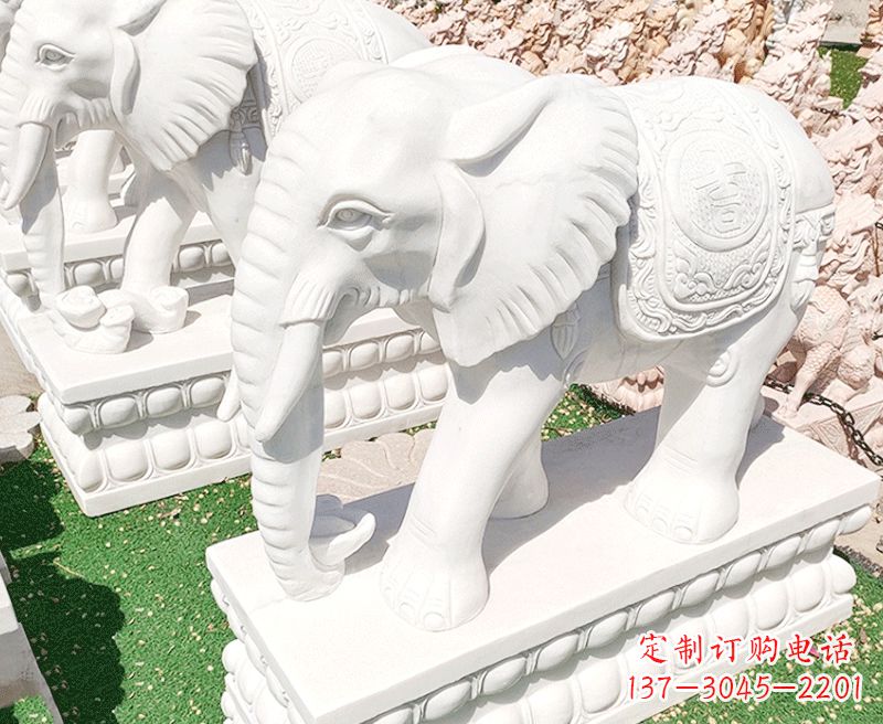 长春精美工艺 大象石雕雕塑