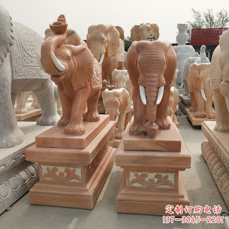 长春山石大象雕塑