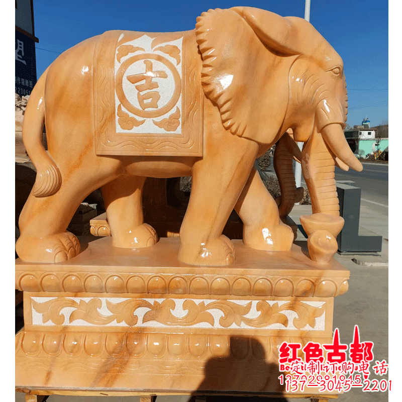 长春大象头型石雕