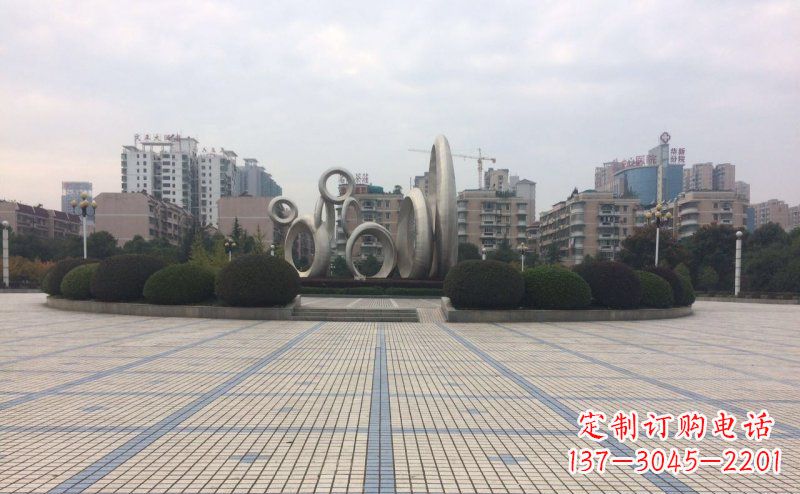 长春中领雕塑不锈钢圆环雕塑