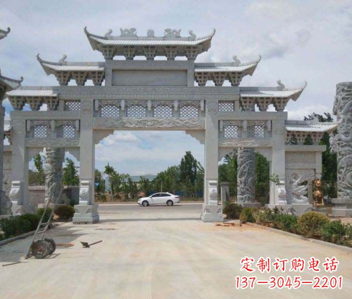 长春大型村口牌坊石雕