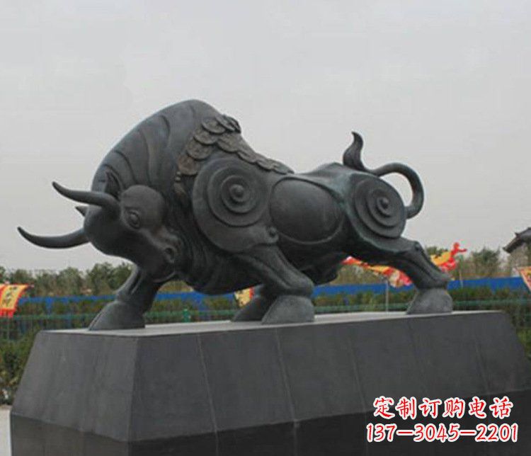 长春大型动物雕塑铜雕牛摆件
