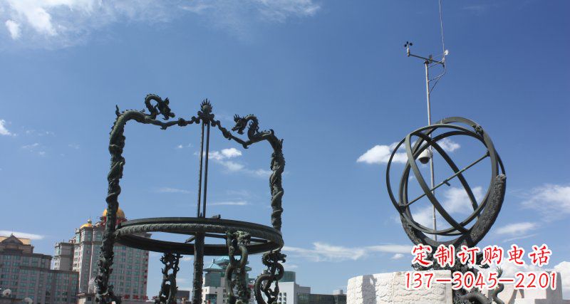 长春大型浑天仪广场景观铜雕